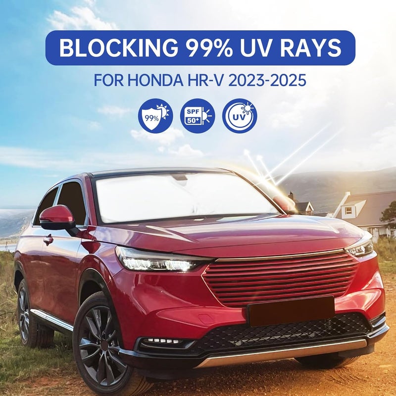 FSHAANY'S 6PCS Car Window Shades for Honda HR-V 2023-2025, Window Covers for VEZEL Windshield Side Rear Windows, Full Set Privacy Protection Car Sunshade with UV Blocking for Camping Napping - Image 5